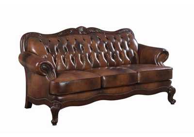 Image for Victoria Rolled Arm Sofa Tri-Tone And Brown