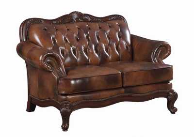 Image for Victoria Tufted Back Loveseat Tri-Tone And Brown