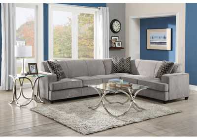 Image for Tess L-shape Sleeper Sectional Grey