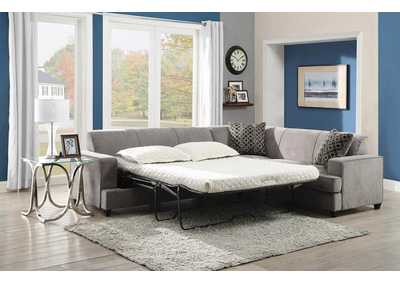 Tess L-Shape Sleeper Sectional Grey