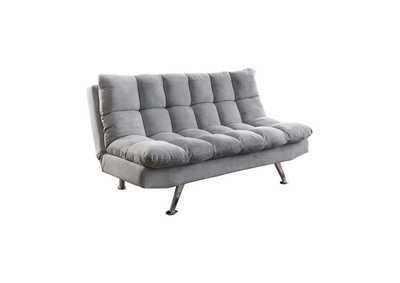Image for Chrome Transitional Dark Grey and Chrome Sofa Bed