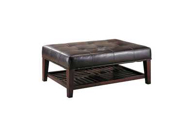 Image for Tufted Ottoman with Storage Shelf Brown
