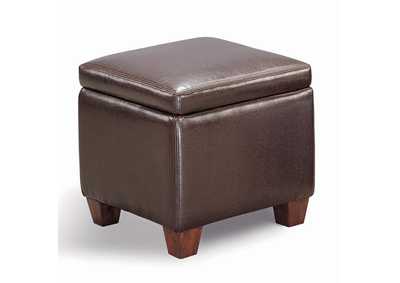 Cube Shaped Storage Ottoman Dark Brown,Coaster Furniture