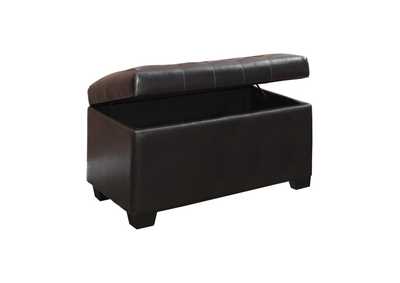 Image for Button-Tufted Storage Ottoman Dark Brown