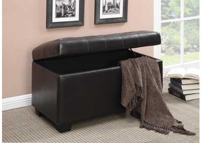 Button-Tufted Storage Ottoman Dark Brown,Coaster Furniture