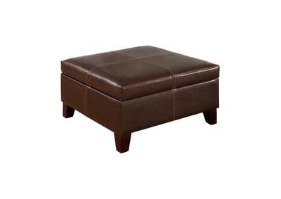 Brown Casual Dark Brown Square Ottoman,Coaster Furniture
