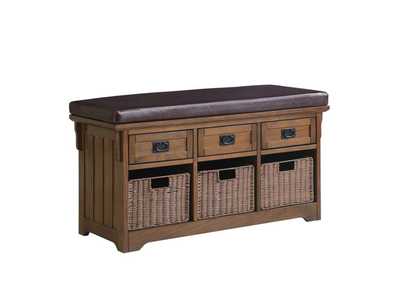 Image for 42" 3-Drawer Storage Bench Brown