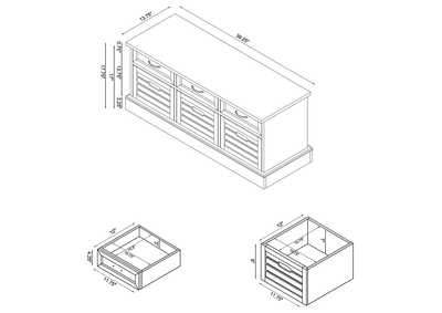 Alma 3-drawer Storage Bench White and Weathered Grey,Coaster Furniture