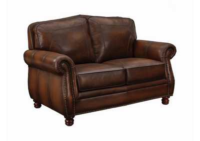 Coffee Bean Montbrook Traditional Hand Rubbed Brown Loveseat