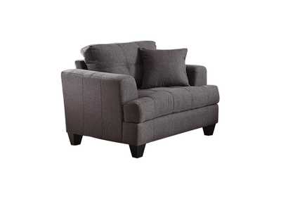 Image for Samuel Recessed Arm Upholstered Chair Charcoal