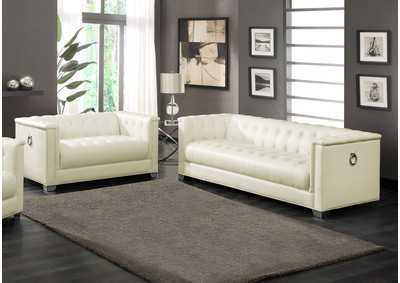 Image for Chaviano Upholstered Tufted Living Room Set Pearl White