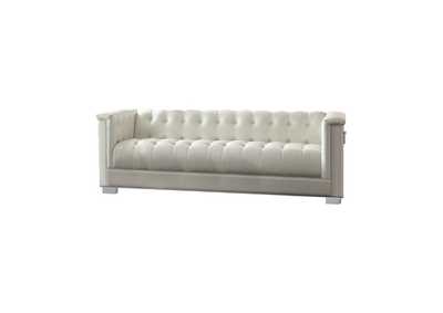 Silver Chaviano Contemporary White Sofa