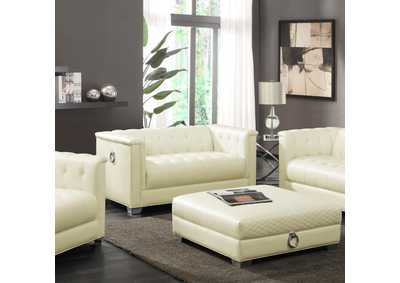 Image for Chaviano Tufted Upholstered Loveseat Pearl White