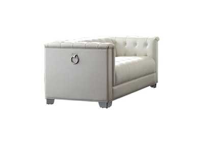 Silver Chaviano Contemporary White Sofa