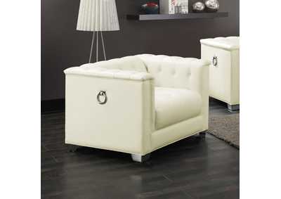 Image for Chaviano Tufted Upholstered Chair Pearl White