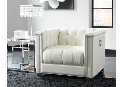 Image for Chaviano Tufted Upholstered Chair Pearl White