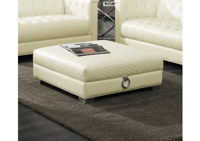 Image for Chaviano Upholstered Ottoman Pearl White