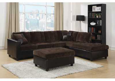Image for Mallory Tufted Upholstered Sectional Dark Chocolate