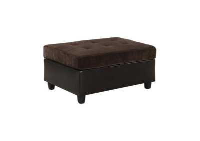 Black Mallory Casual Dark Chocolate Ottoman,Coaster Furniture