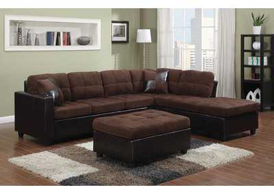 Mallory Upholstered Sectional Chocolate and Dark Brown,Coaster Furniture