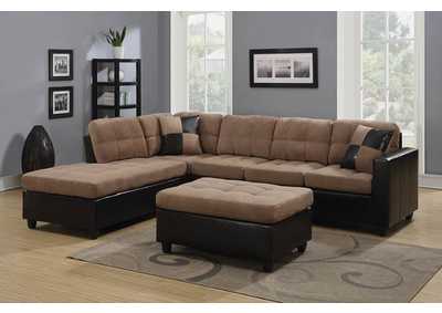 Image for Mallory Upholstered Sectional Tan And Dark Brown
