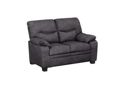 Image for Meagan Pillow Top Arms Upholstered Loveseat Charcoal