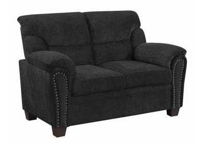 Image for Clemintine Upholstered Loveseat with Nailhead Trim Graphite