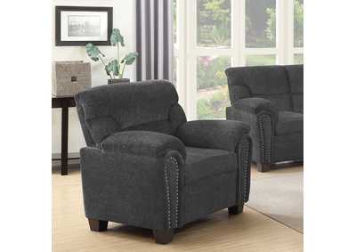 Image for Clementine Upholstered Chair with Nailhead Trim Grey