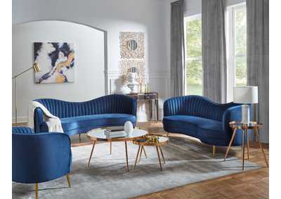 Image for Sophia Camel Back Living Room Set Blue