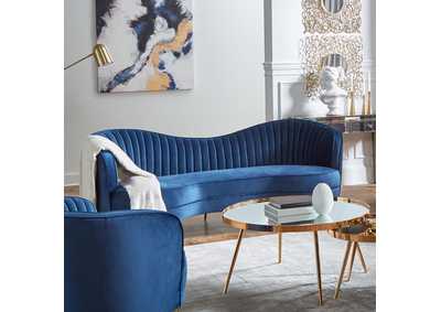 Image for Sophia Upholstered Camel Back Sofa Blue