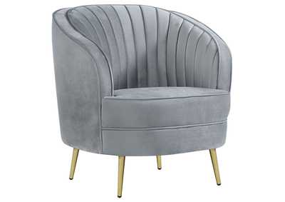 Image for Sophia Upholstered Chair Grey and Gold