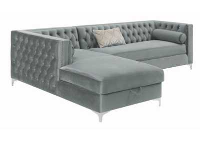 Bellaire Contemporary Silver And Chrome Sectional,Coaster Furniture