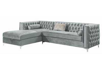 Image for Bellaire Button-Tufted Upholstered Sectional Silver