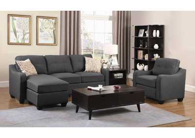 2-Piece Upholstered Tufted Living Room Set Dark Grey,Coaster Furniture