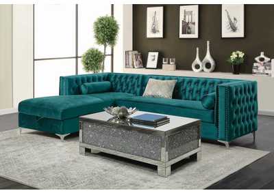 Bellaire Button-Tufted Upholstered Sectional Teal,Coaster Furniture