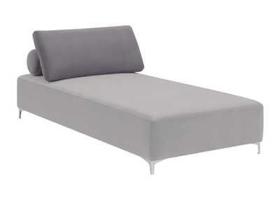Upholstered Accent Chaise with Removable Pillow Grey