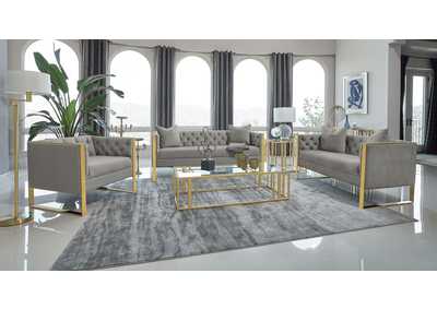 Image for Eastbrook 3-piece Tufted Back Living Room Set Grey