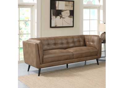 Image for Thatcher Upholstered Button Tufted Sofa Brown