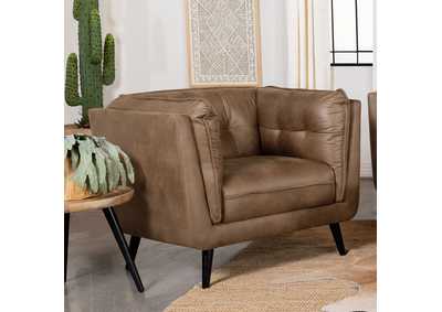 Thatcher Upholstered Button Tufted Chair Brown