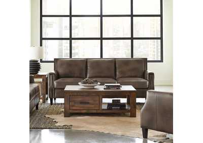 Image for Leaton Upholstered Recessed Arms Sofa Brown Sugar