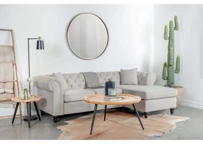 Image for Cecilia Upholstered Tufted Sectional Oatmeal