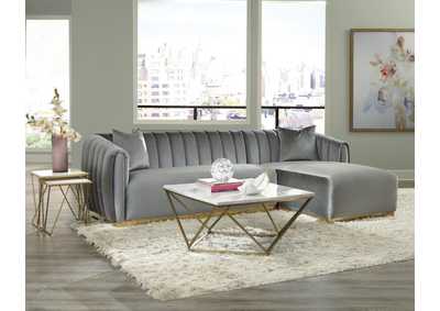Image for Grisby 2-piece Channeled Tufted Back Sectional Silver