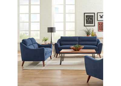 Image for Gano 2-Piece Sloped Arm Living Room Set Navy Blue