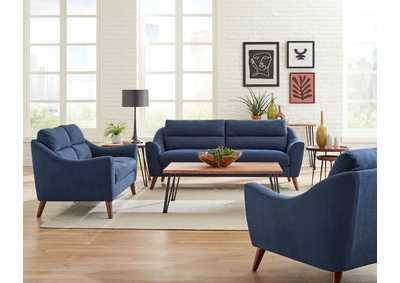 Gano 3-piece Sloped Arm Living Room Set Navy Blue,Coaster Furniture