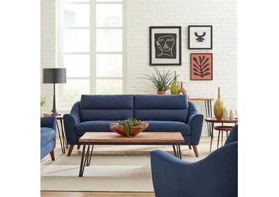 Image for Gano Sloped Arm Upholstered Sofa Navy Blue