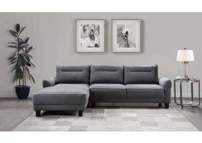 Image for Caspian Upholstered Curved Arms Sectional Sofa Grey