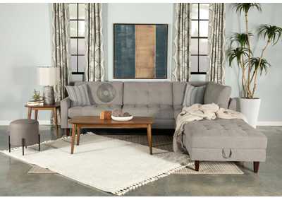Image for Barton Upholstered Tufted Sectional Toast and Brown