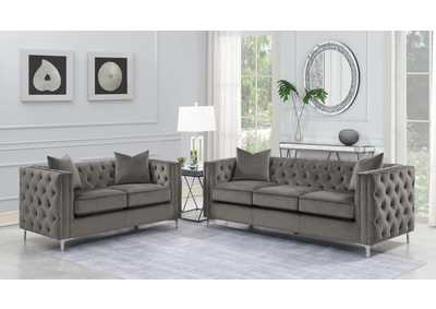 Image for Phoebe 2 - piece Tufted Tuxedo Arms Living Room Set Urban Bronze