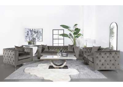 Image for Phoebe 3 - piece Tufted Tuxedo Arms Living Room Set Urban Bronze