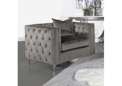 Image for Phoebe Tufted Tuxedo Arms Chair Urban Bronze